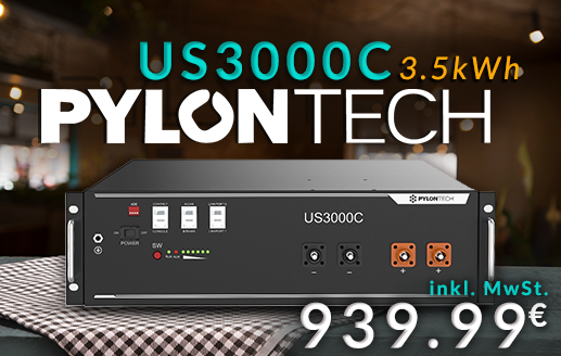 Pylontech US3000C - 3.5kWh Akku zum Preis von €939.99 inkl. MwSt. auf einem Holztisch